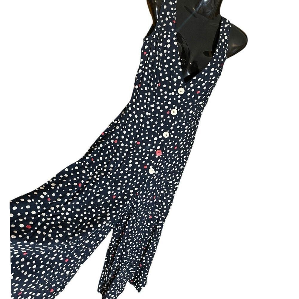 Tatyana Bettie Paige Polka Dot Wide Leg Jumpsuit Black ,White & Red Sz XS - Picture 2 of 6